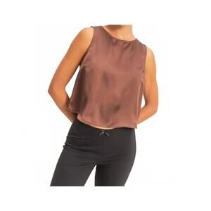 NEW HYFVE sammie satin top in chocolate